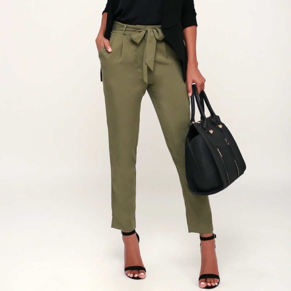 Confident Stride Olive Green Trouser Pants